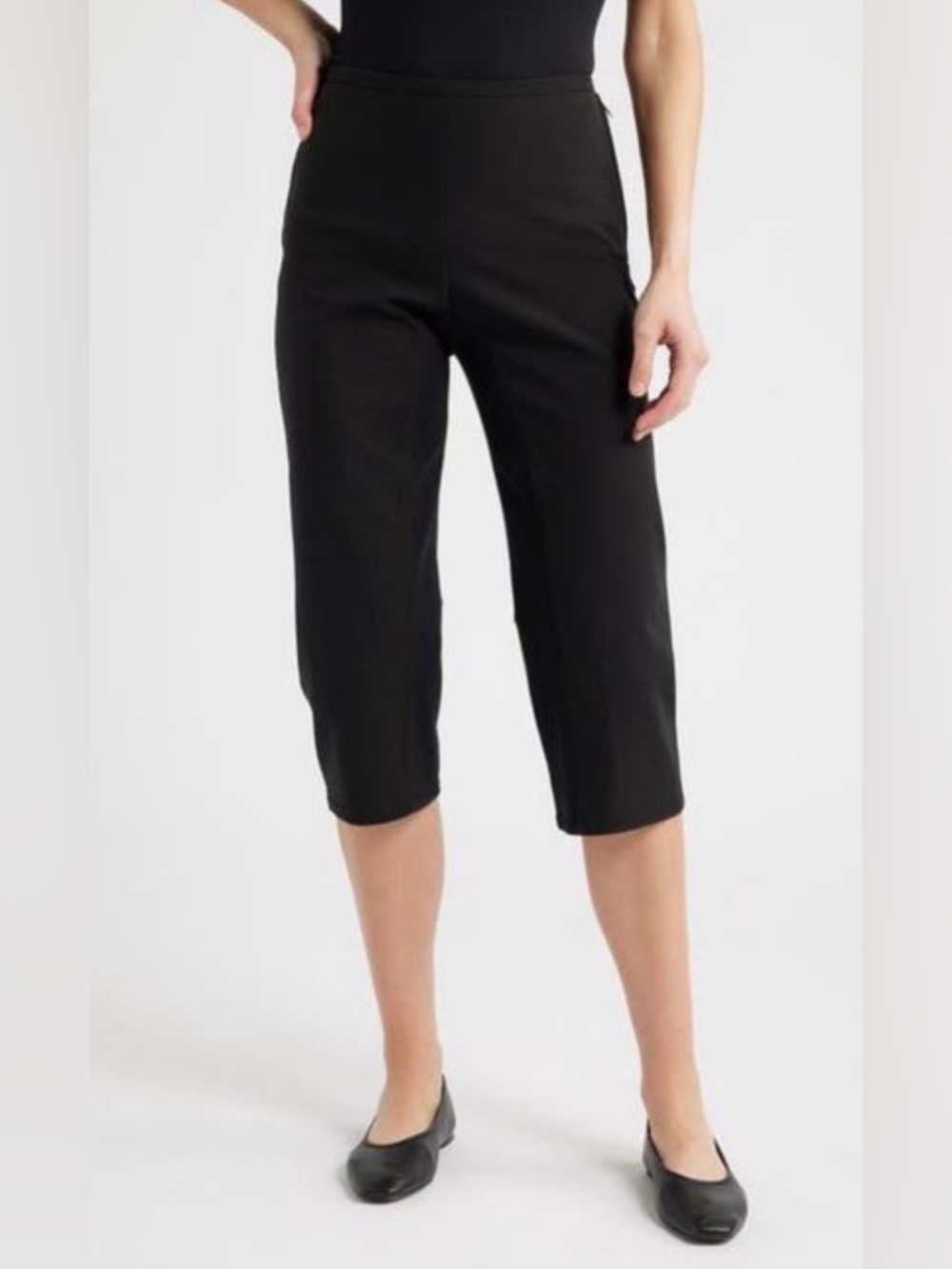 COS Black Cropped Ponte Capris Pants size 10